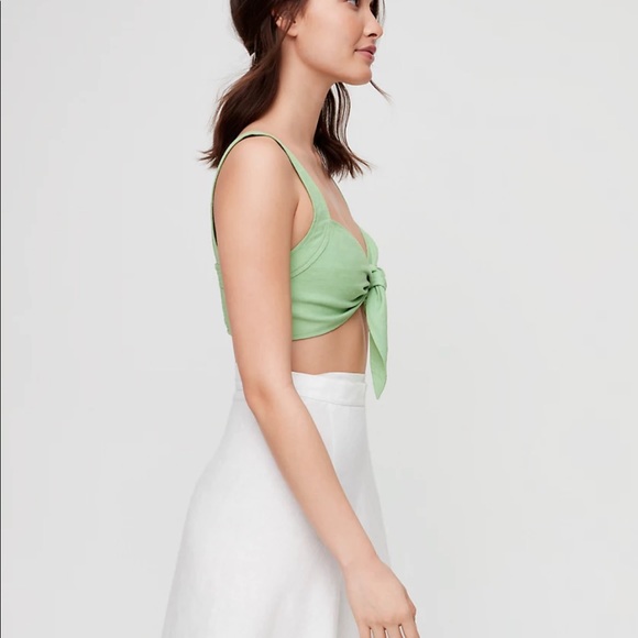 Aritzia Wilfred Aubrielle Top size small in Neon Ivy - Picture 5 of 7